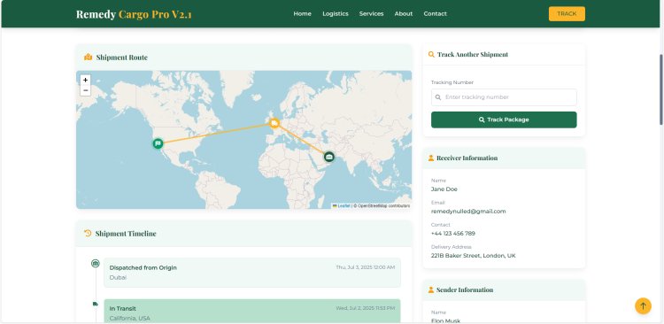 Remedycargo Pro v3.3 – Courier Tracking & Logistics Management System (PHP Laravel)